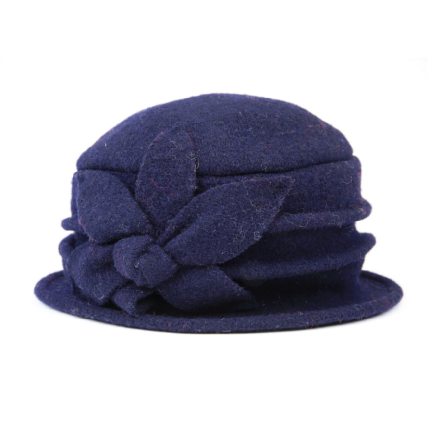 navy wool hat