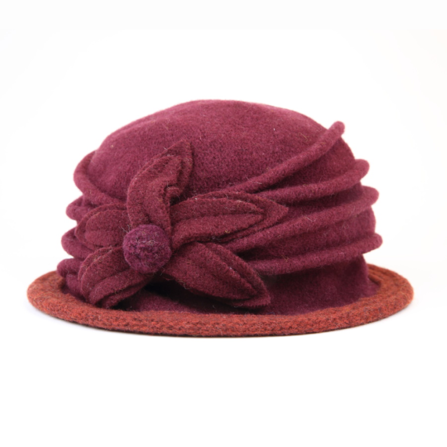 ladies burgundy hat